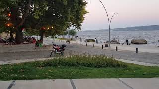 Turkey, Gelibolu, Çanakkale area, Dardanele view in the evening