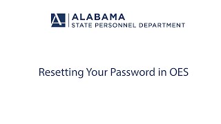 How to Reset your Password on the Online Employment System (OES)