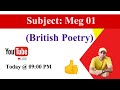 Ignou Meg -01 (British Poetry) || Live Class -01 || About Chaucer