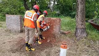 DMG training.rotary rescue saw operating