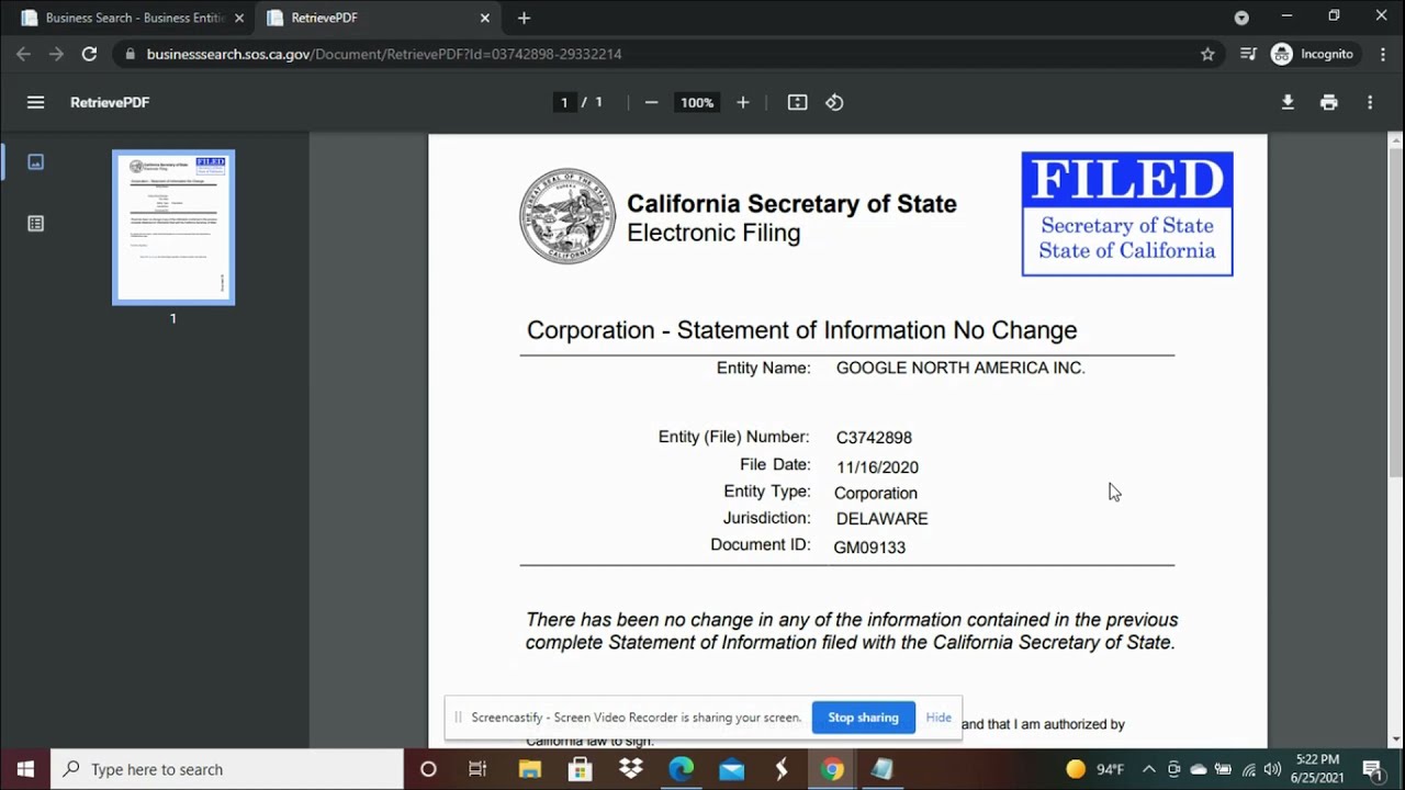 Ca Sos Business Search - California Secretary Of State Business Search ...