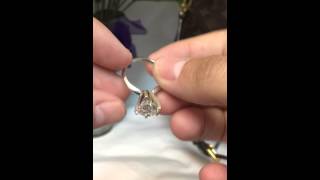 Review 3.87 ct diamond engagement ring Tiffany setting