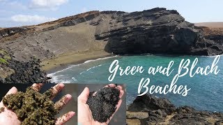 Big Island of Hawaii - Papakolea Green Sand Beach and Punalu'u Black Sand Beach VLOG