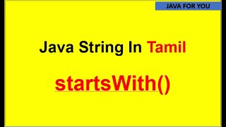 What is startsWith() method in java through simple example program in tamil