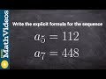 How to write the explicit formula of a geometric sequence given two terms of