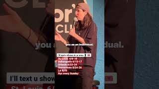 #lesbian comedian roasts guy with headphones at #comedy show #jokes #lgbt #pride