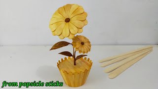 Making Flower from popsicle sticks