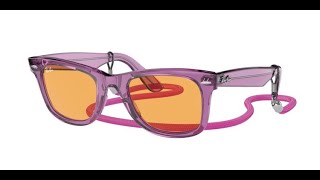 Ray-Ban Sunglasses RB2140 WAYFARER 661313 Violet Orange Man Woman Occhiali da Sole