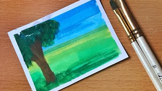 Easy Watercolor Painting || How to Paint Scenery || Watercolor Painting Ideas for Beginners 🎨