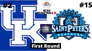 #2 Kentucky vs #15 Saint Peter’s - NCAA Basketball 10 Simulation!