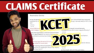 What is KCET CLAIMS certificate? | Things to do after filling KCET application 2025