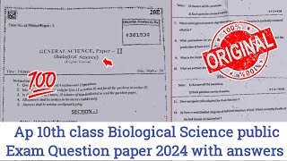Ap 10th class biology public exam 💯real question paper 2024|10th class biology p