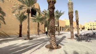 Walking tour outside the Al Masmak Palace and nearby Historic Square and Saudi Markets, Riyadh KSA