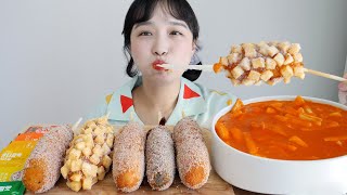 드디어🧡명랑핫도그 로제떡볶이 먹방 REALSOUND MUKBANG | Cheese hotdog,Tteokbokki :D