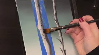 BIRCH TREES - Acrylic Painting Tutorial