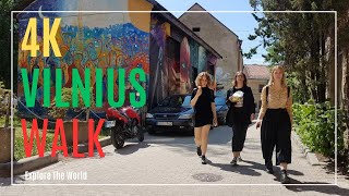 【4K】 Lithuania Vilnius Walk - Aušros Vartai to Užupis with City Sounds