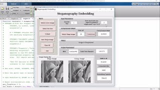 MATLAB code of Digital image Steganography with AES encryption and compression attack