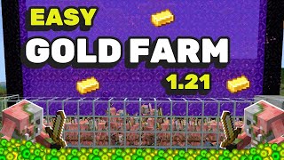 How To Build A Gold Farm [EASY] Minecraft BEDROCK - 1.21