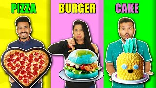 Pizza Vs Burger Vs Cake DECORATION Challenge | Hungry Birds
