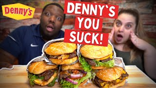 Denny's You SUCK!... Trying ALL Denny's NEW Burgers! [Taste Test]