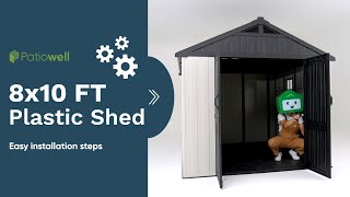Patiowell Plastic Storage Shed | 8' x 10' FT Assembly