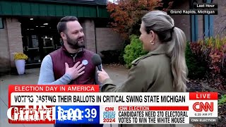 Michigan voter chokes up telling CNN he voted for his daughters' rights