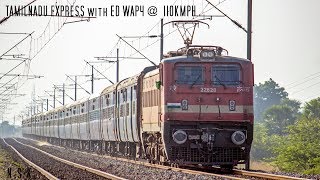 TAMILNADU EXP with red hot ED WAP4 @ 110 kmph | Southern star | Indian Railways