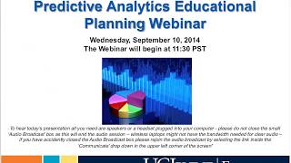Predictive Analytics Education Planning Session (9/10/2014)