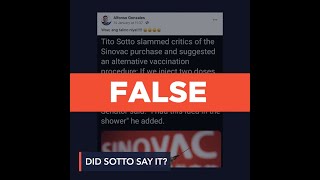 FALSE: Sotto says two doses of Sinovac results in 100% efficacy