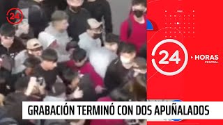 Grabación de videoclip terminó con dos jóvenes apuñalados afuera del Costanera Center | 24 Horas TVN