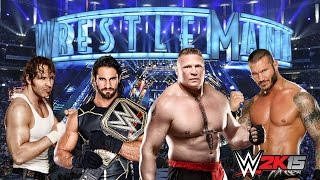 WWE Wrestlemania 32 : Seth Rollins vs Dean Ambrose vs Brock Lesnar vs Randy Orton