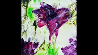 (75) Easy flower painting I Balloon dip technique I Acrylic pouring