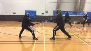 AHF Katana (o bokken) vs Katana sparring - Nick vs James 1/2 speed