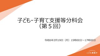 子ども・子育て支援等分科会（第５回）