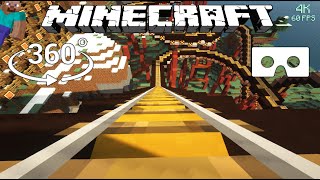 Mountain Roller Coaster in 360° - Minecraft [VR] 4K 60FPS Video