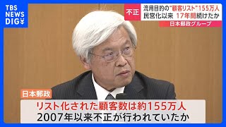 流用目的の“顧客リスト”155万人 民営化以来17年間続けたか 日本郵政グループ｜TBS NEWS DIG