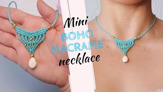 How to make easy boho macrame necklace tutorial: mini micro macrame necklace [WITH BEADS]