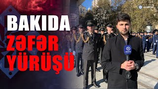 Zəfər günü münasibətilə hərbçilərin yürüşü keçirilir