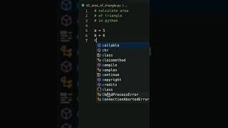 Program To Calculate Area Of Triangle Using Python | Python Tutorials | Tech Blooded | #Shorts