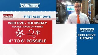 NEW DATA: Steadier snow arrives Wednesday evening; Several inches of accumulation expected