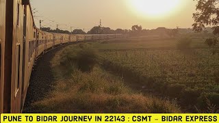 Pune to Bidar Train Journey in 22143 Bidar Express | Pune Wap-7 in lead