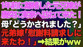 【スカッとする話】1年前に離婚した元兄嫁が唐突に実家へ訪ねて来た。理解できない母と私「どうかされました？」元兄嫁「慰謝料請求しに来たわ！」→結果がｗｗ【修羅場】