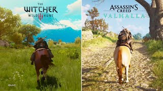 Witcher 3 vs AC Valhalla - Comparison of Details! Which is Best? [4K]