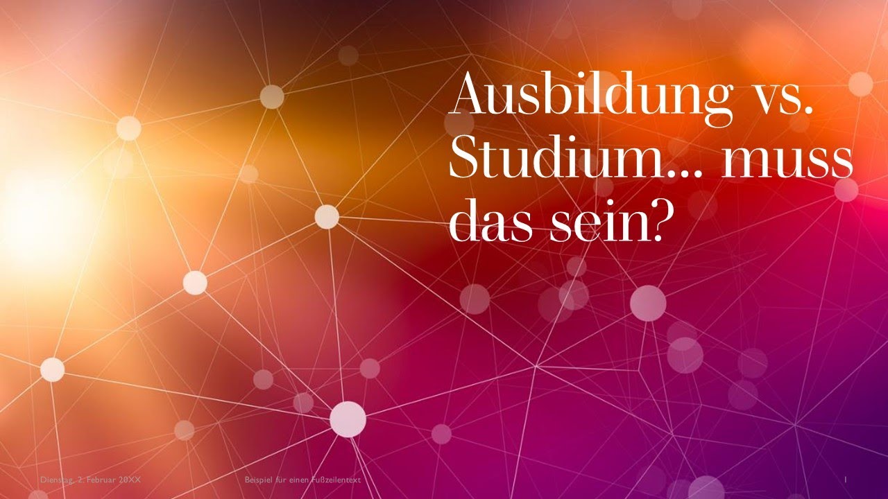 Ausbildung Vs. Studium… Muss Das Sein? - YouTube