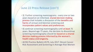 2017: Controversies in Mammogram Screening Guidelines