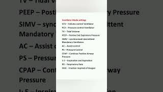 Ventilator Settings