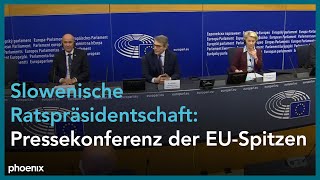 Pressekonferenz nach der Debatte zur slowenischen Ratspräsidentschaft