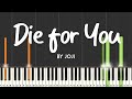 Die for You by Joji synthesia piano tutorial + sheet music