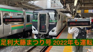 東海道線 足利大藤まつり号 E257系5500番台OM-54 大船駅発車シーン