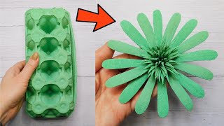 Fantastic Flower from Egg Cartons / Easy Paper Crafts Idea DIY / Eco Decoration Tutorial